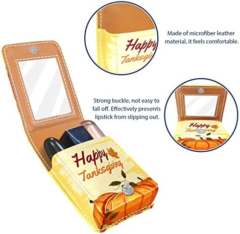 Шминка Кармин Случај За Надвор Среќен Денот На Благодарноста Пренослив Кармин Организатор Со Огледало Дами Мини Шминка Торба