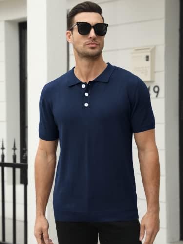 Syktkmx Менс голф Поло кошули со кратки ракави, обичен опсег на дното на дното, класично вклопување цврсти плетени маици