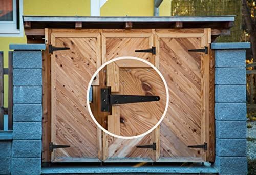 Поставете сет на шарки AKATVA T - 4 -парчиња лесни порта за врата за дрвени и метални огради, врати, ормани - антички железо