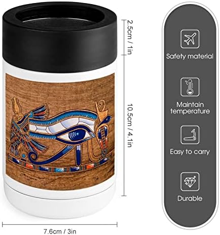 Египетскиот папирус го прикажува окото на хорус ладилник чаша не'рѓосувачки челик изолиран конзерва за ладилници за ладилници