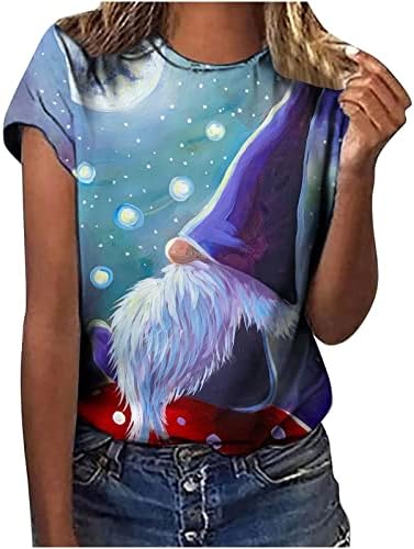 Нархбг врвови за жени, женски кошули за Ноќта на вештерките Симпатична мачка со тиква од врата, печатена маица со кратки ракави,